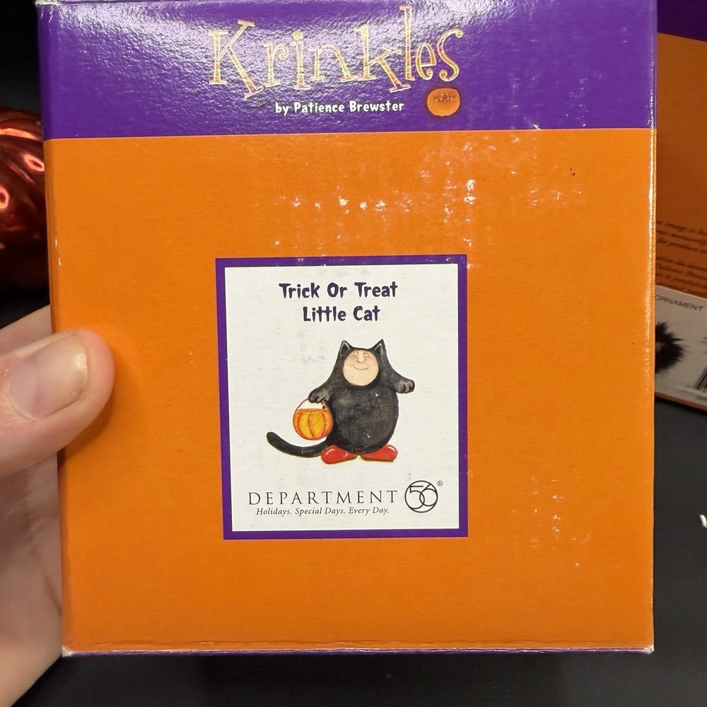 2 Krinkles Cat Witch Spider Ornament DEPT 56 Patience Brewster Halloween Set Box - Picture 8 of 11